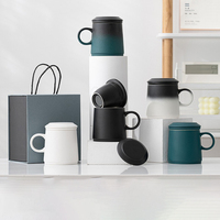 Tasses en céramique personnalisées avec logo 375 ml, tasse à expresso, cadeau, tasse à thé, mug avec infuseur à thé, poignée, tasse à café en céramique, tasse à thé chinoise