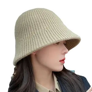 Czelrine – chapeau d'hiver thermoformé en tricot, casquette de pêche de plage, couleur unie, bob pour femmes et hommes