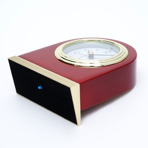 Réveil à quartz C9039 en bois massif, style Art déco, forme géométrique, avec rétroéclairage et mouvement de saut - Product Image 4
