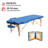 Table de massage portable ergonomique, pieds en bois robustes, rembourrage confortable, personnalisation possible, idéale pour les spas et les massages