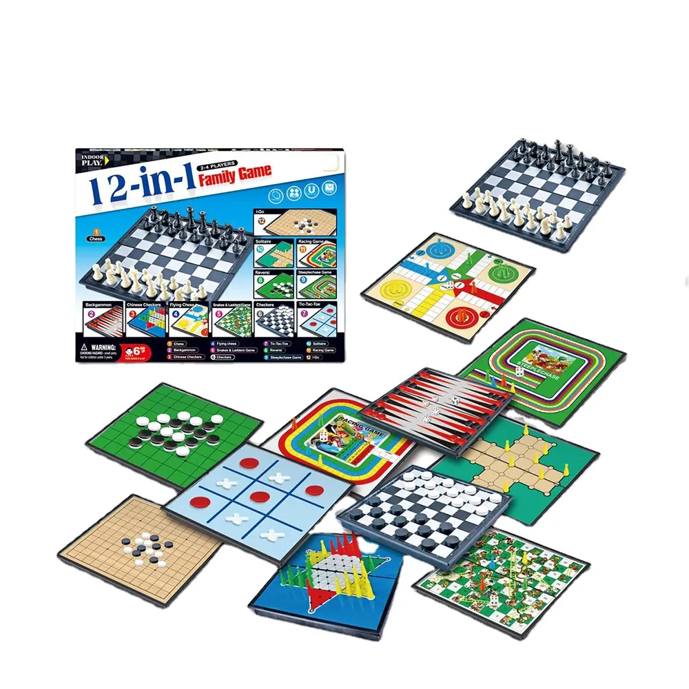 1で12セットKidsギフトおもちゃプラスチックインテリジェント教育チェスボードゲーム