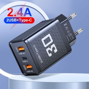 Type C <b>Charger</b> Block Dual <b>USB</b> Charging Port Fast <b>Charger</b> Quick Charge US/EU/UK <b>Plug</b> <b>Charger</b> for Smart Phones - Product Image 4