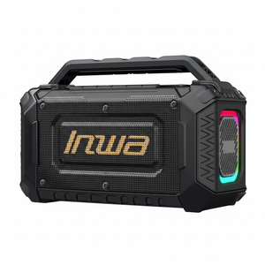 Inwa Bamboo Black Portable <b>Speakers</b> Jobsite 5-10W Waterproof Loud Outdoor Bass <b>Wireless</b> Boombox Home Theatre Computer 2.0 - Product Image 1