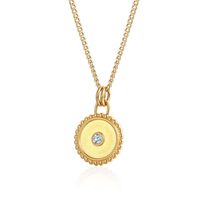 Nouveau collier de style européen et américain avec petite plaque ronde incrustée de diamants, pendentif minimaliste à la mode pour femmes
