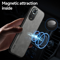 Huawei Honor 50 20 60 70 Pro 5T Nova 9 X8 Honor50 Honor20 Casing Kulit Pelindung Penuh Magnetik dengan Pelat Logam Desain Polos