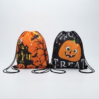 Sac à dos pliable tendance pour l'extérieur avec cordon de serrage, en polyester 210D, option cadeau, pour Halloween