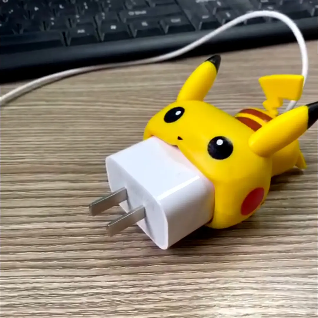 2020 new big mouth bites pikachu 5w charger protector cover for huawei 40w mobile phone cable