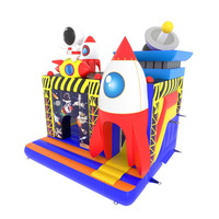 Château gonflable commercial pour enfants, thème navette spatiale aérospatiale, structure de jeu pour locations événementielles