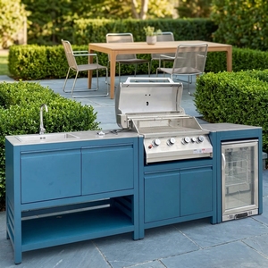 Tavolo da Esterno con Ripiani, Porte Standard, <span class=keywords><strong>Barbecue</strong></span> su Isola, Mobili e Elettrodomestici per Cucina Esterna - Product Image 3