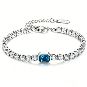 Pulsera de tenis con forma de corazón para mujer, chapada en oro, con incrustaciones de cristal, regalo, joyería, accesorio de moda - Product Image 5