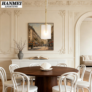 Minimalist Style Retro Gold Metal & Glass LED Chandelier With Three Heads Energy Saving Hanging <b>Light</b> Middle Size HM-<b>DJ</b>-W136P460 - Product Image 2