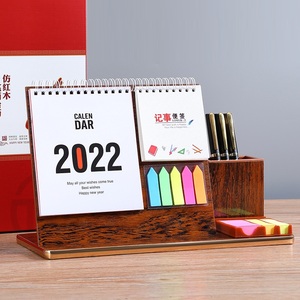 <span class=keywords><strong>Calendrier</strong></span> de bureau en bois personnalisé avec notes adhésives, prix de gros, impression 2026, mignon, fabriqué en Chine - Product Image 3
