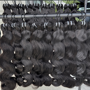 Extensiones de Cabello Humano Ondulado Suave, Color Negro Natural, Doble Trama, Cabello Grueso y Voluminoso para Suministros de Peluquería - Product Image 2