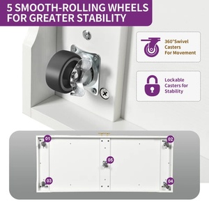 Vente flash : chariots de <span class=keywords><strong>cuisine</strong></span> avec îlot central, portes en bois stratifié, style shaker, avec roulettes - Product Image 3