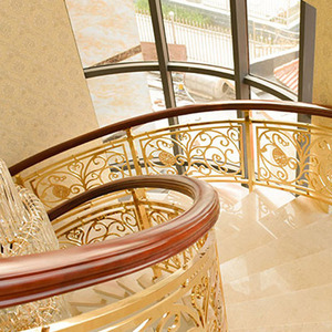Rampe d'escalier de villa en alliage d'aluminium, style européen de luxe, design sculpté, <span class=keywords><strong>balustrade</strong></span> à fixation au sol, fournie directement par l'usine - Product Image 2