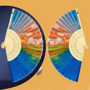 Business <b>Gift</b> Custom Printed Paper Folding Fan with Bamboo Ribs - Product Image 1