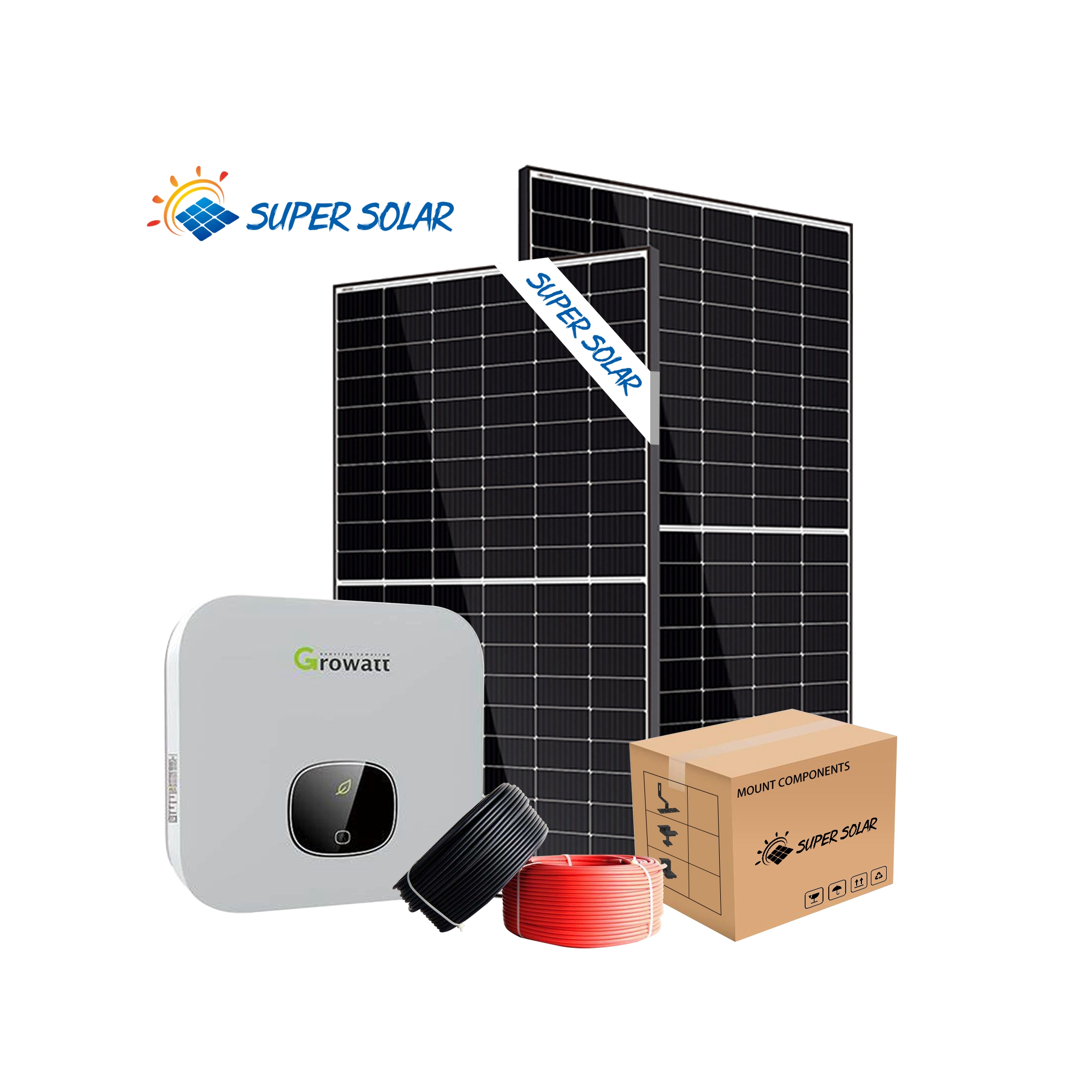 Tanaman Tenaga Surya SuperSolar 2.5MW, Solar System Harga 2500KW Solusi Panel Surya Inverter Pusat