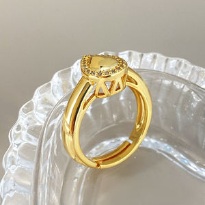 Ensemble de bijoux romantiques en laiton plaqué rhodium et zircon pour homme et femme, idéal pour les fiançailles, les mariages et la Saint-Valentin - Product Image 3