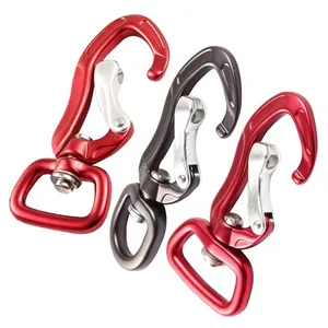 प्रचार कस्टम सुरक्षा घूर्णन हुक Keychains कुत्ते पट्टा कुंडा चढ़ाई Carabiner एल्यूमीनियम 7075 के लिए डेरा डाले हुए Limbing