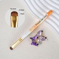 Pinceau à ongles professionnel ovale ultra-large avec manche en bois et logo personnalisé, poils en nylon doux, pour gel de construction, liner épais et bordure française