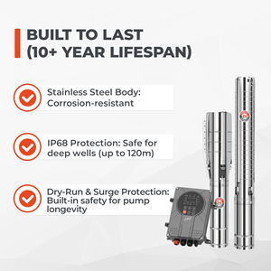 LEO LPY AC/DC 4inch 3HP 108m 15m3/h Pompes submersibles à énergie solaire pour puits profonds - Product Image 2