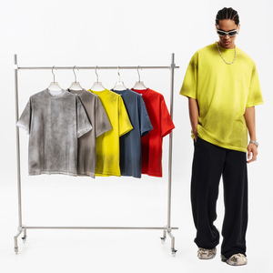 T-shirts personnalisés de haute qualité 230Gsm en <span class=keywords><strong>coton</strong></span> peigné Cool <span class=keywords><strong>Spray</strong></span> Designs T-shirt vierge pour hommes avec impression surdimensionnée - Product Image 1