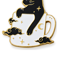 Vente en gros fabricant : Accessoire de mode moderne et original en émail noir pour tasses à café, personnalisable pour commandes en gros