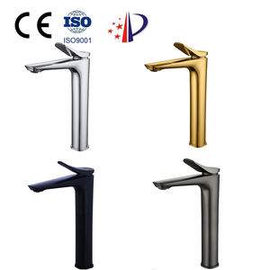 Round 59-1 Brass High Basin Faucet, Single Hole Deck Installation, Single Handle Long Bathroom Sunroom Faucet - Product Image 2