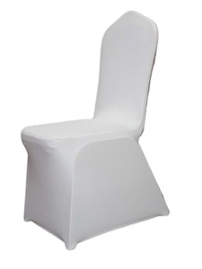 Funda de Silla Plisada de Tres Esquinas, Spandex Blanco/Color Personalizado, Tamaño Personalizado, Elástica, Duradera, Lavable a Máquina, para Bodas - Product Image 3