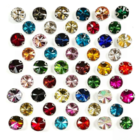 Strass Rivoli à coudre 8 mm, multicolores, en cristal, pour robe, chaussures, sacs, bijoux, vêtements, accessoires de décoration DIY
