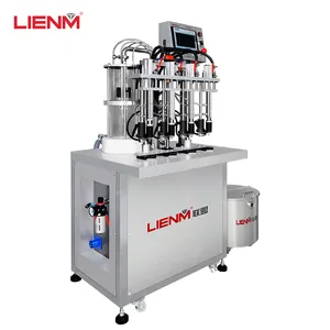 LIENM Semi-automatic PLC 4-head Spray Perfume Filling Machine for Perfume Bottle Vial spray vacuum bottle filler