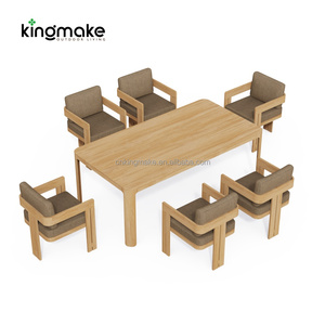 Modern Luxury Patio Furniture Set Restaurants Villas <strong>Table</strong> With 6-Chairs Heavy Duty <strong>Teak</strong> Wood Outdoor <strong>Dining</strong> <strong>Table</strong> Set - Product Image 2