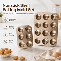 Plaque de cuisson rectangulaire en acier au carbone de qualité commerciale, moule à muffins, cupcakes et tartes avec revêtement PTFE, compatible lave-vaisselle