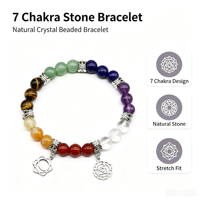 Bracelet extensible en pierres naturelles 7 Chakras avec breloques Chakra pour la guérison – Vente en gros