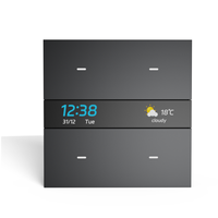 Interrupteur intelligent M8 Pro avec écran tactile en plastique, compatible Tuya Zigbee 3.0, 4 interrupteurs et 4 scénarios pour système intelligent de maison et d'hôtel