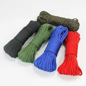 Outdoor 270 Colors Durable Polyester Nylon Parachute Cord 100 Feet 9 Strands 4mm Braided Tent Rope 550 Paracord Rope
