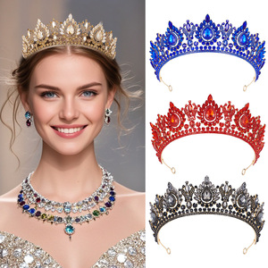 Couronne de mariée vintage dorée, <span class=keywords><strong>diadème</strong></span> de luxe en alliage pour <span class=keywords><strong>coiffure</strong></span> de <span class=keywords><strong>mariage</strong></span>, rehausse le tempérament, crée une ambiance romantique de <span class=keywords><strong>mariage</strong></span> - Product Image 2
