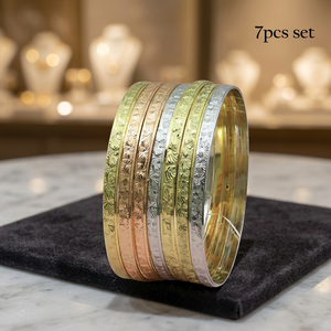 Brazaletes Chapados en Oro de 3 Tonos al por Mayor, Brazaletes de Moda, Brazaletes de Latón Chapados en Varios Tonos, Joyería de Brazaletes de 3 Tonos, Brazaletes Tricolor - Product Image 3