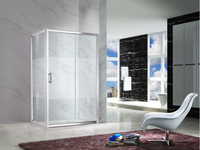 Kit de cabine de douche d'angle, verre trempé givré de 8 mm, panneaux de verre imprimés en soie de sécurité