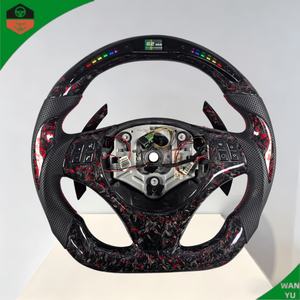 Volante de Fibra de Carbono Forjado Personalizado con LED para <span class=keywords><strong>BMW</strong></span> E90 E91 E92 E93 M3 Serie 3 328i 330i <span class=keywords><strong>335d</strong></span> Serie 1 135i - Product Image 1