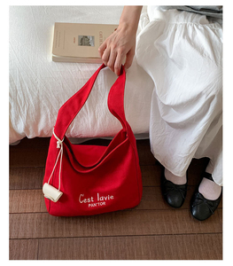 2025 Summer New Arrival Korean-Style Casual Stylish <b>Canvas</b> <b>Bag</b> <b>Large</b> Capacity Shoulder <b>Bag</b> - Product Image 1