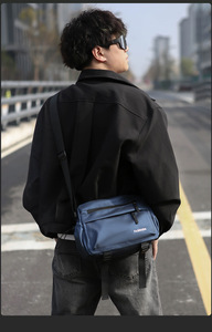 Nouveau Sac Messager Homme en Cuir PU de Haute Qualité, Imperméable, avec Fermeture Éclair, Sac à Bandoulière Extérieur pour Moto - Product Image 5