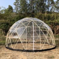 Dôme géodésique transparent en TPU de 3,6 m avec cadre en plastique ABS, petite tente de jardin, igloo