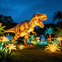 Lanterne LED Géante Personnalisée en Forme de Dinosaure pour Décoration de Festival, Sculpture Lumineuse Artistique d'Extérieur pour Jardin, Événements, Fêtes, Parcs – Vente en Gros