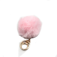 Porte-clés mousqueton vintage en gros, avec pompon et boule décorative mignonne, idéal pour cadeaux d'entreprise