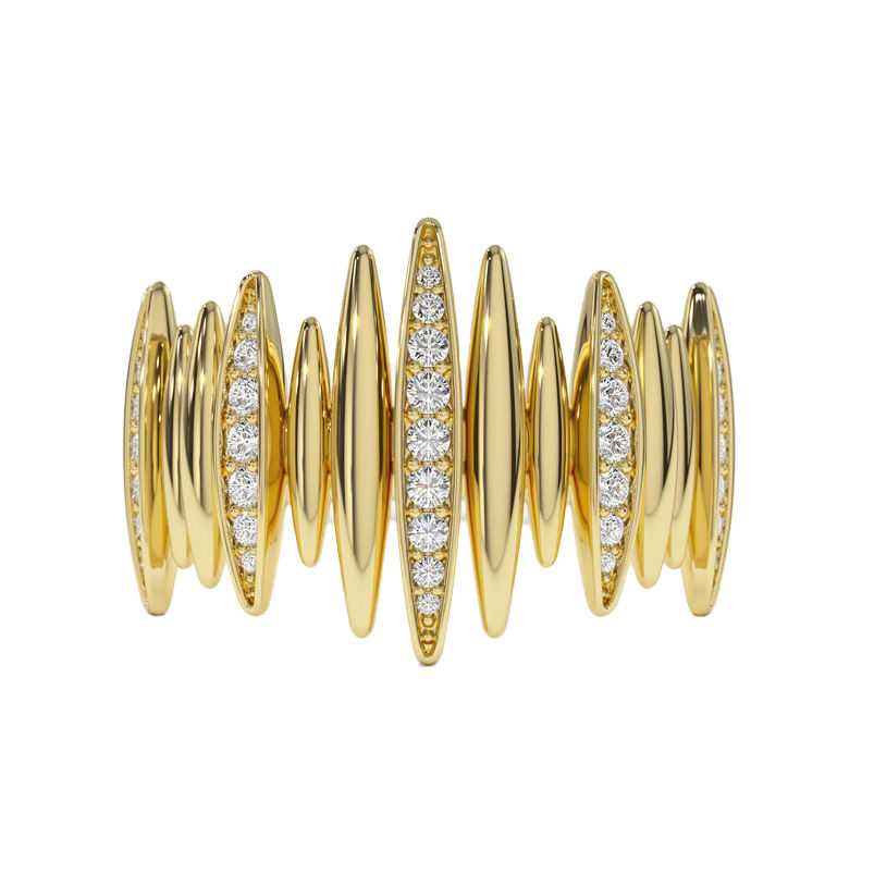 Maimang Custom Fine 14K Gold Plating Diamond Spike Jewelry Unique 925 ...