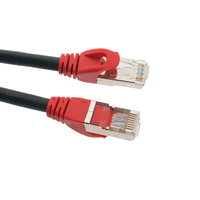 Cat7 SSFTP kabel Ethernet Lan jaringan 1.5M untuk dalam ruangan pusat Data kabel tembaga berlapis pasangan terpilin
