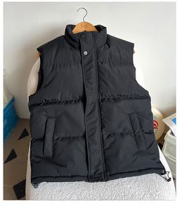 Gilet unisexe d'automne et d'hiver à col montant, vêtements d'extérieur en coton et soie de style coréen, haut imperméable à fermeture éclair pour couples - Product Image 1