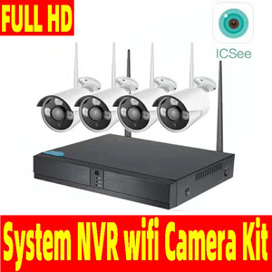 Système de surveillance sans fil ICSee 4CH WiFi IP NVR avec 4 caméras, compression H.264, stockage sur carte micro SD et cloud - Product Image 2