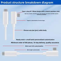Cable de Carga Rápida y Transmisión VR Link TPE de 5m con Conector en Ángulo Recto para Accesorios de Computadora VR, AR y MR